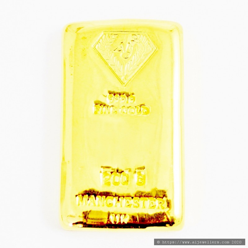 200g A1J 999.9 Fine Gold Bar Casted - Bullion & Storage