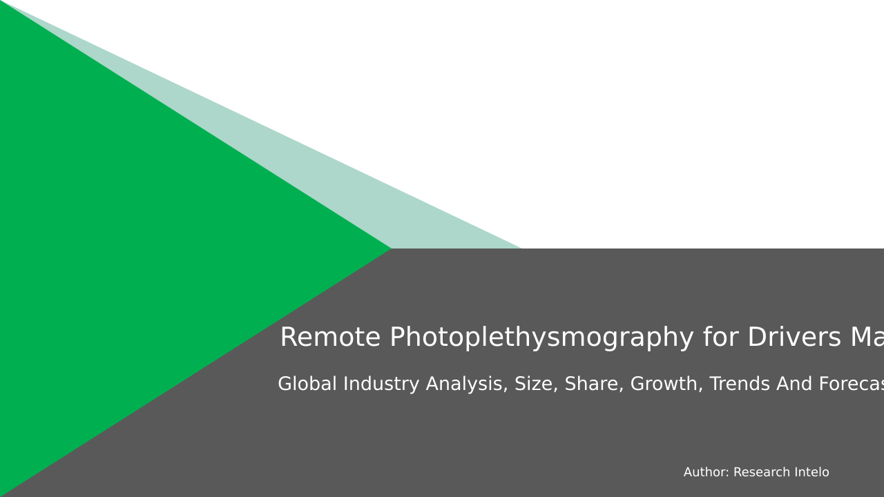 Remote Photoplethysmography for Drivers Market Research Report 2033